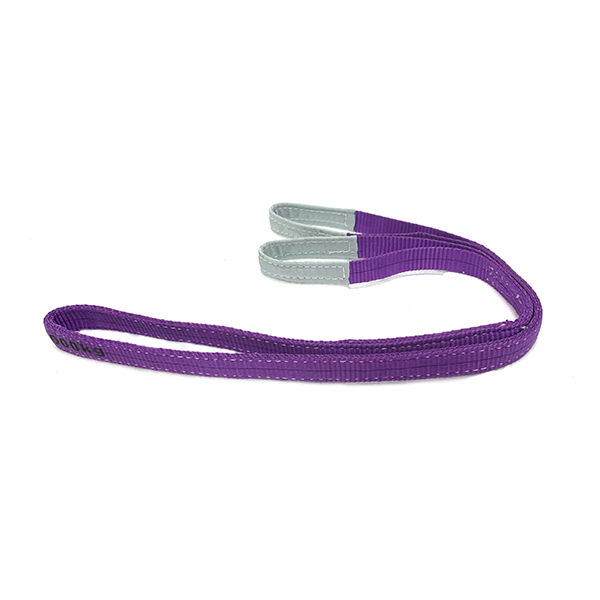 Purple Polyester Duplex Flat Webbing Sling with Reinforced Lifting Eyes 1 Tonne